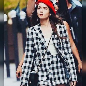 Veronica Beard Black and White Checkered Blazer- Size 4